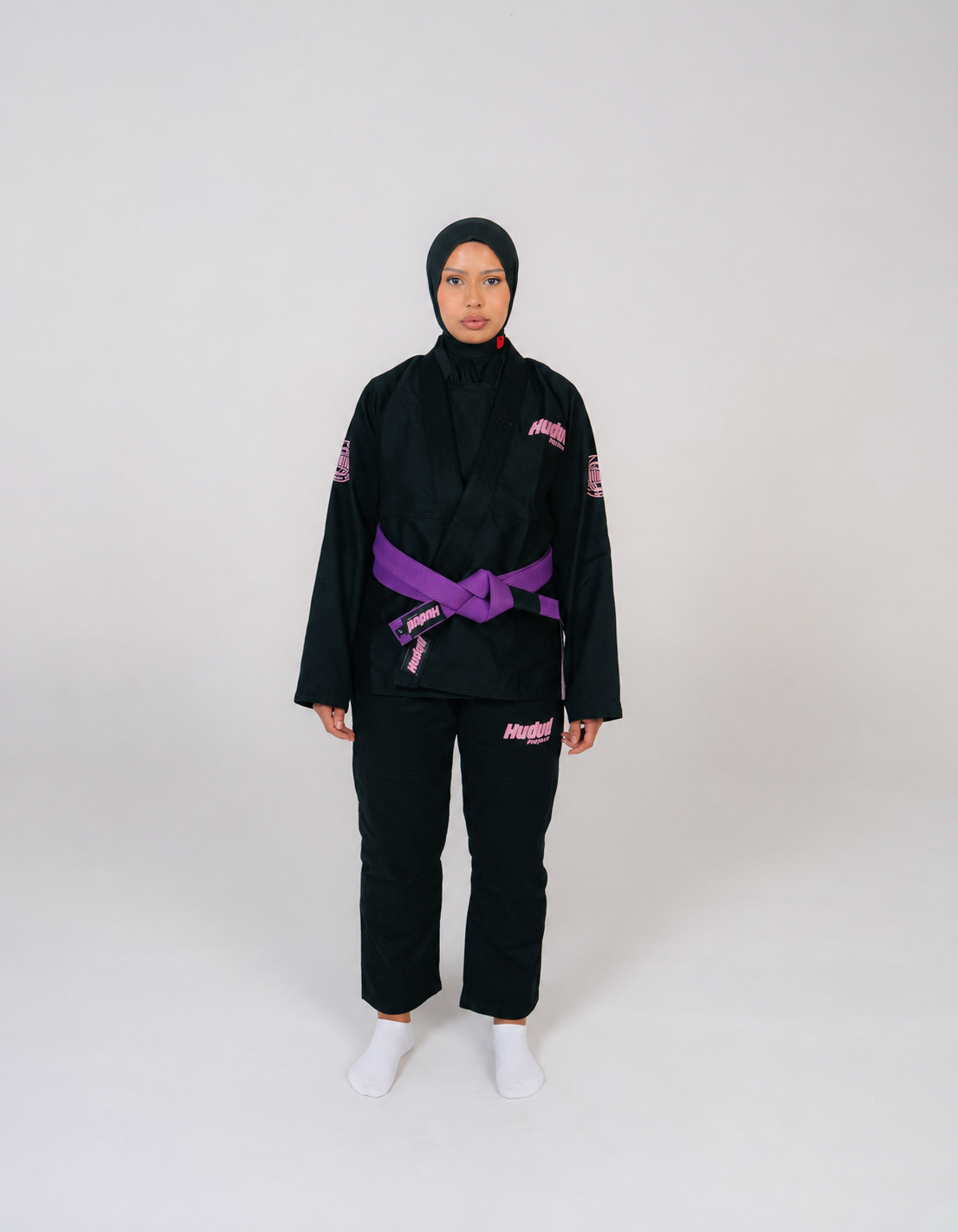 Kimono Jiu-Jitsu HUDUD Noir & Rose Femmes