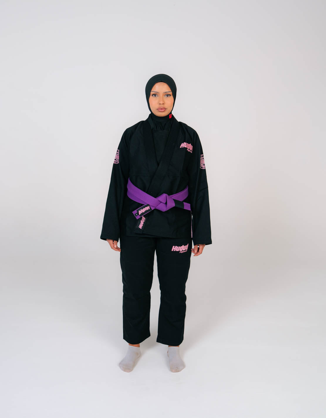 Kimono Jiu-Jitsu HUDUD Noir & Rose Femmes